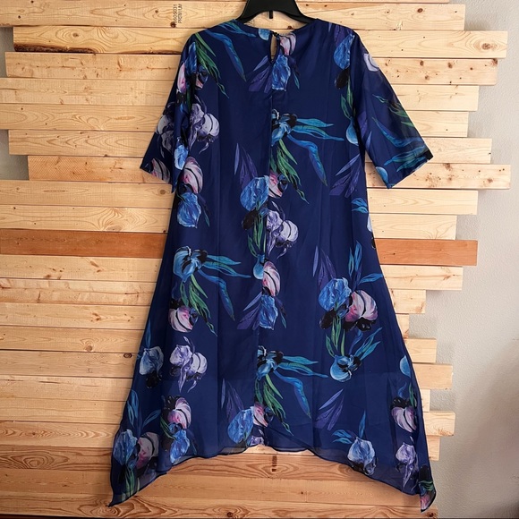 Charlie Charlie Charlotte Blue Multicolor Floral Print Cottagecore dress size L - Picture 12 of 12